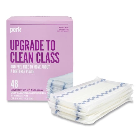 Perk Deep Cleaning Cloth Refills, 11.6 x 5.7, White, 48PK PK54909-CC